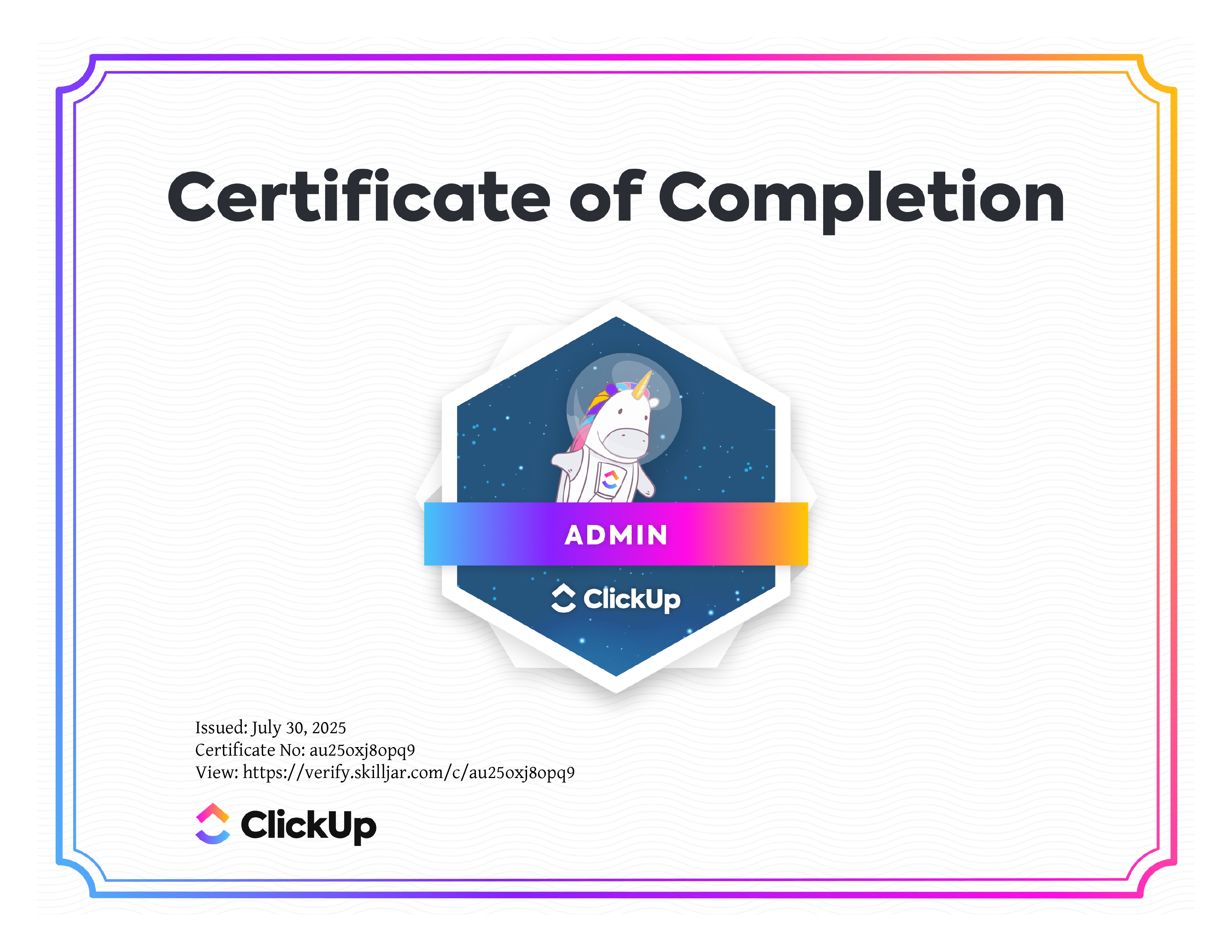 ClickUp Admin Certificate