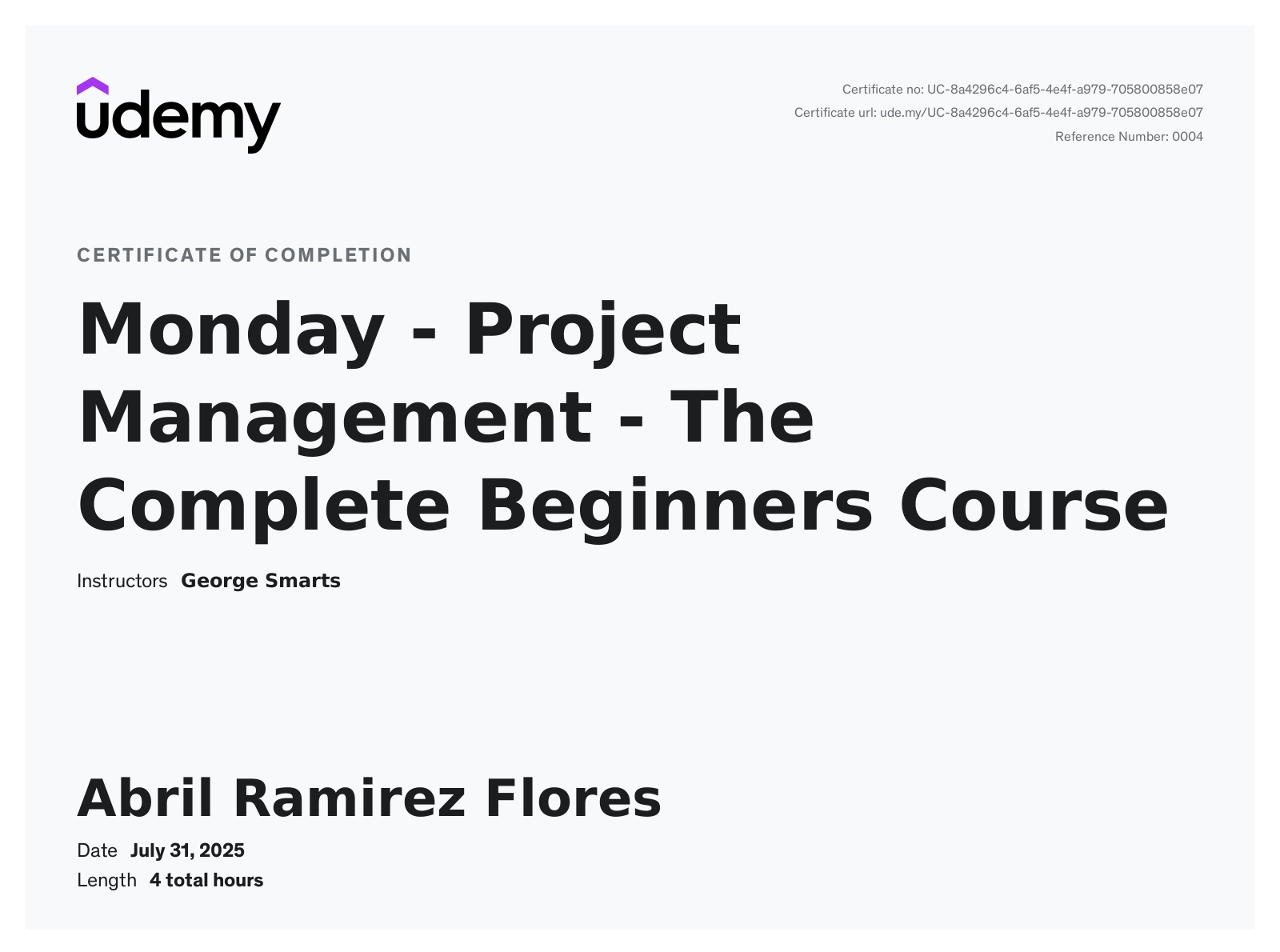 Monday - Project Management - The Complete Beginners Course