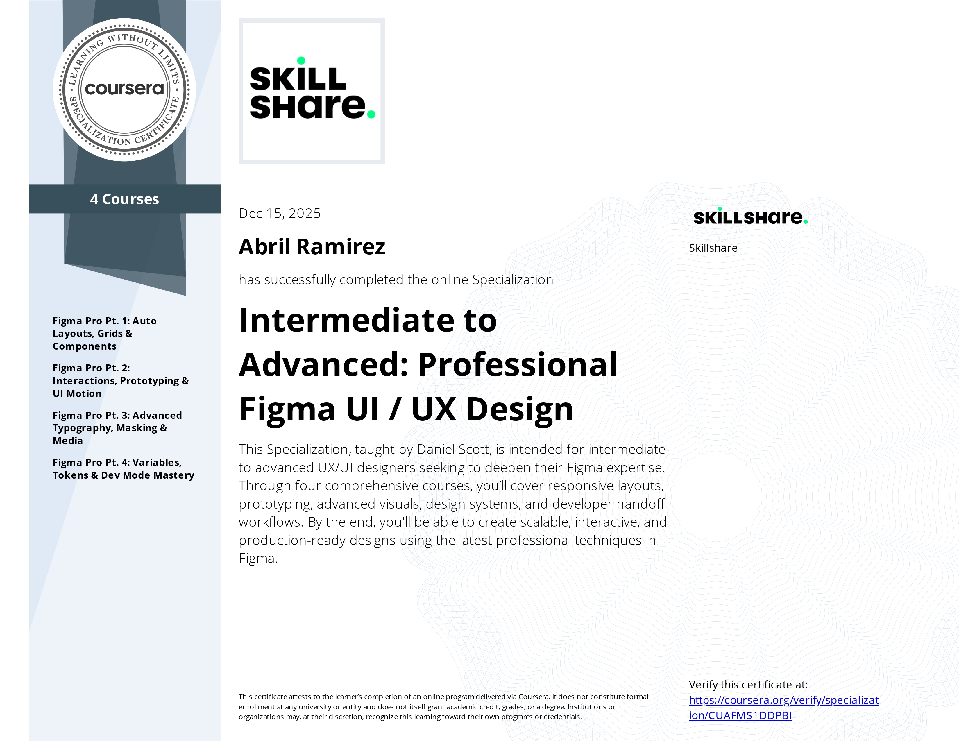 Skillshare Intermediate to Advanced: Professional Figma UI / UX Design